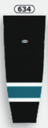 Athletic Knit (AK) HS2100-634 2008 San Jose Sharks Third Black Mesh Ice Hockey Socks - PSH Sports