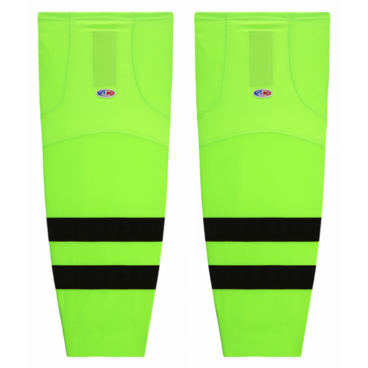 Athletic Knit (AK) HS2100-656 Dallas Stars Neon Green/Black Mesh Ice Hockey Socks - PSH Sports