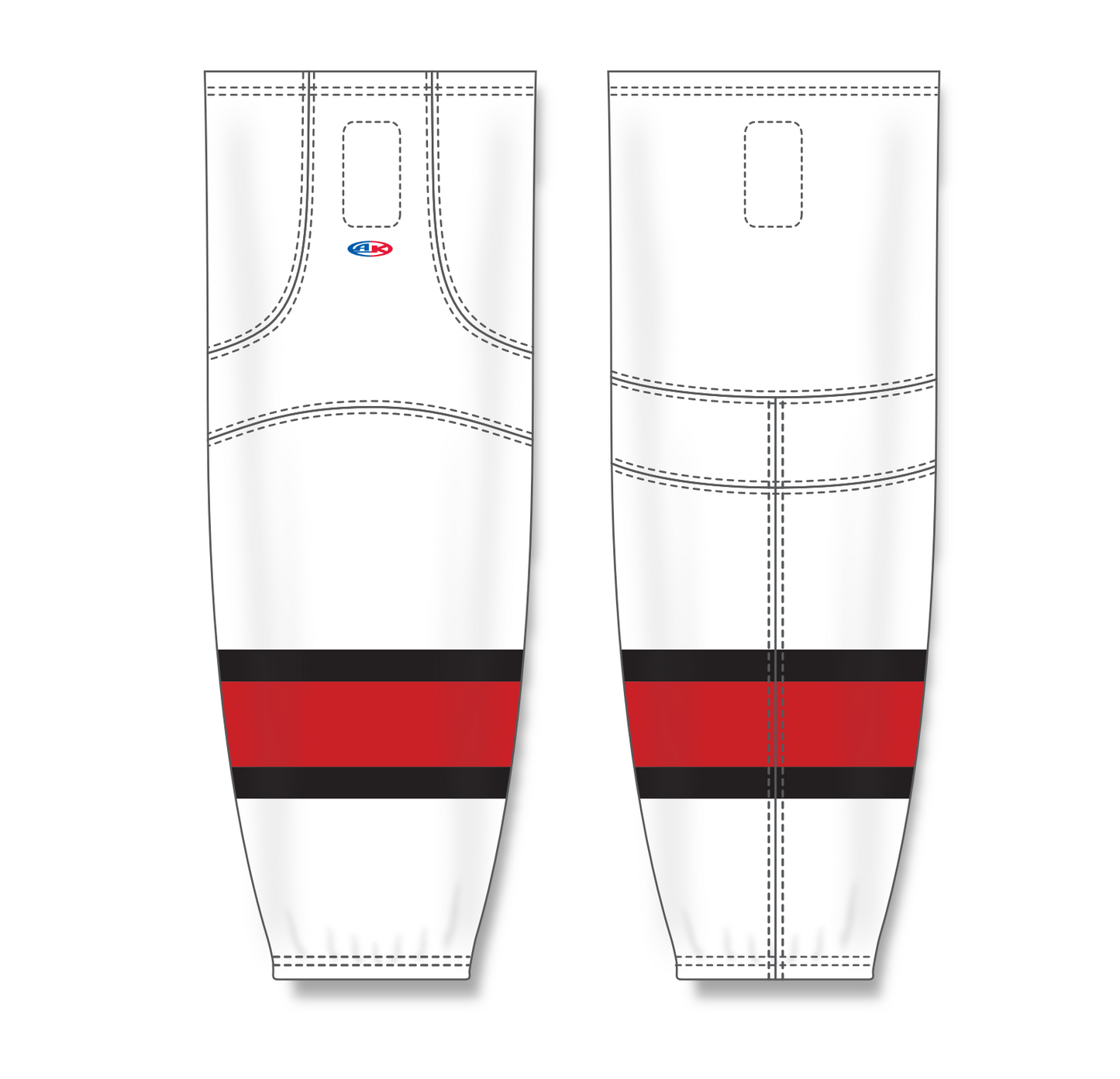 Athletic Knit (AK) HS2100 2002 Team Canada White Mesh Cut & Sew Ice Hockey Socks - PSH Sports