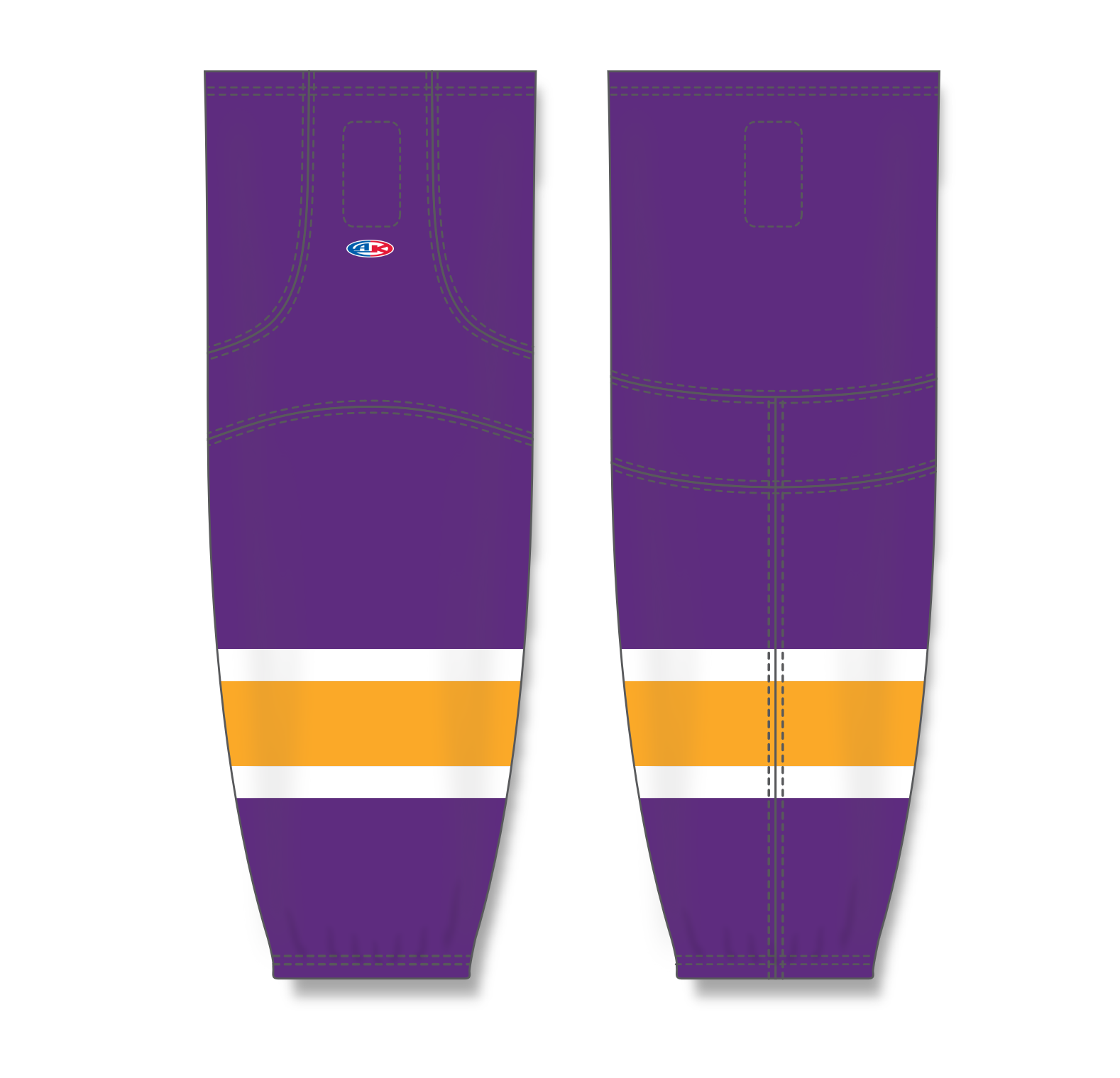 Athletic Knit (AK) HS2100 Vintage Los Angeles Kings Purple Mesh Cut & Sew Ice Hockey Socks - PSH Sports