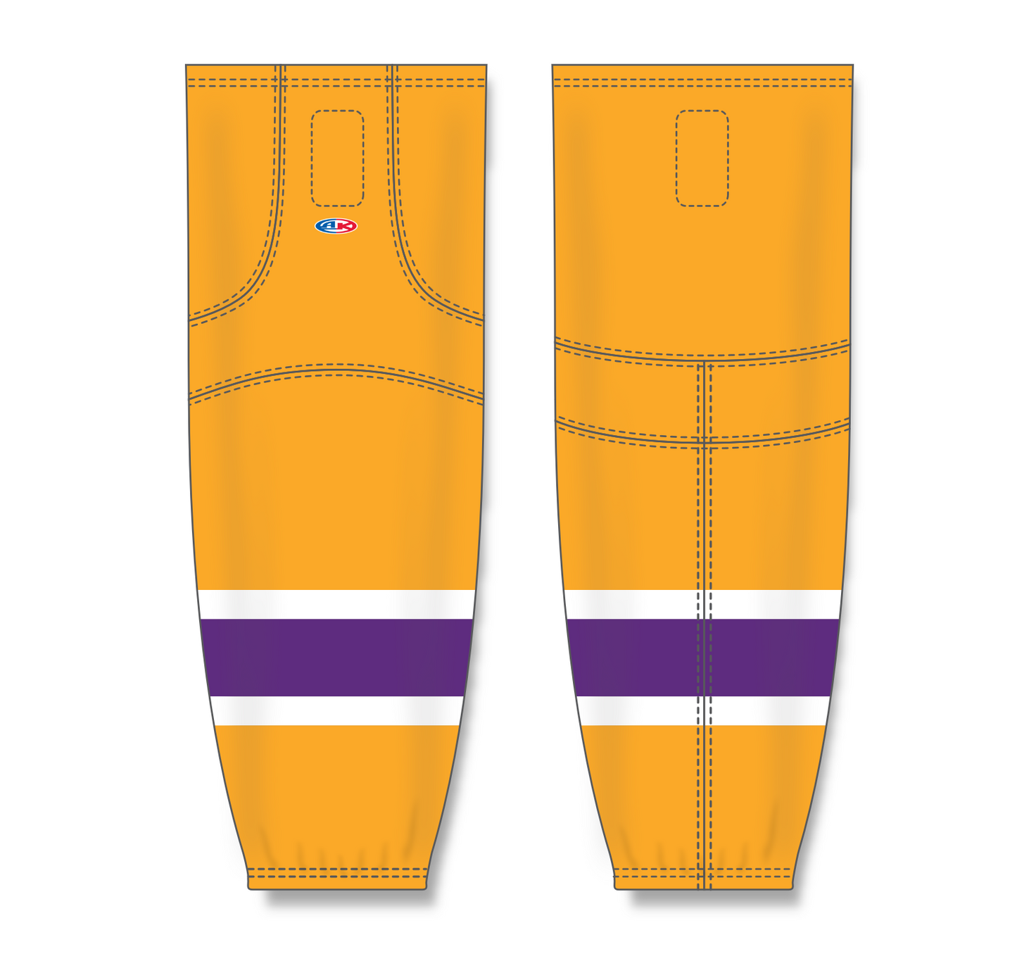 Athletic Knit (AK) HS2100 Vintage Los Angeles Kings Gold Mesh Cut & Sew Ice Hockey Socks - PSH Sports