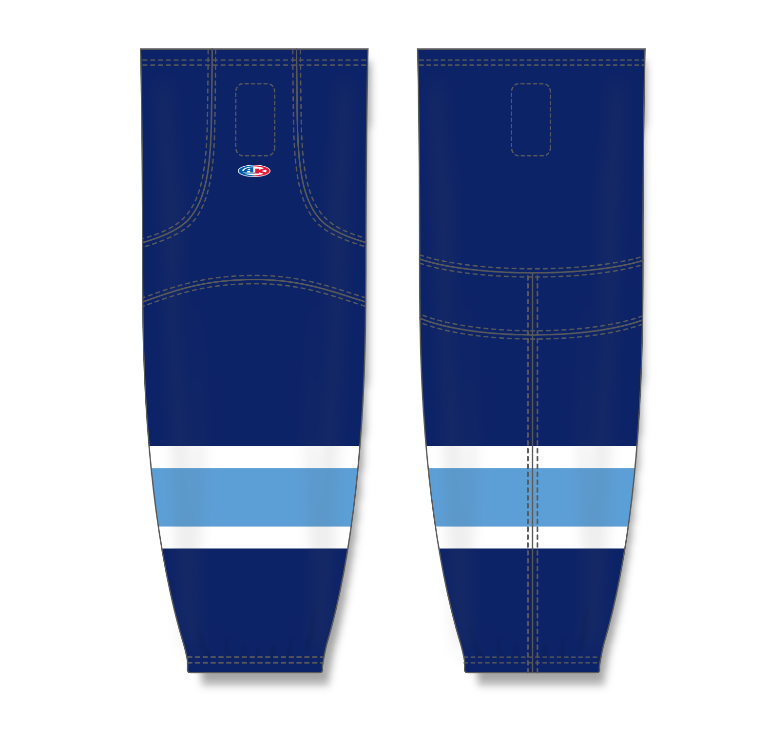 Athletic Knit (AK) HS2100 Navy/Sky Blue/White Mesh Cut & Sew Ice Hockey Socks - PSH Sports
