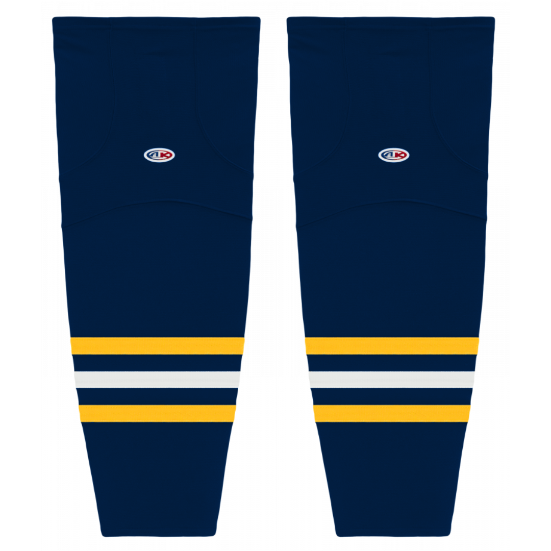 Athletic Knit (AK) HS2100-766 Navy/Tuscan Gold/White Mesh Ice Hockey Socks - PSH Sports