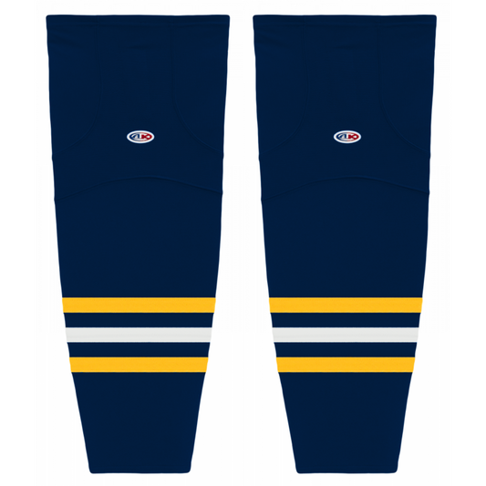 Athletic Knit (AK) HS2100-766 Navy/Tuscan Gold/White Mesh Ice Hockey Socks - PSH Sports