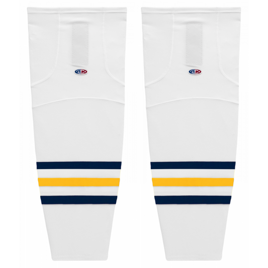 Athletic Knit (AK) HS2100-767 White/Navy/Tuscan Gold Mesh Ice Hockey Socks - PSH Sports
