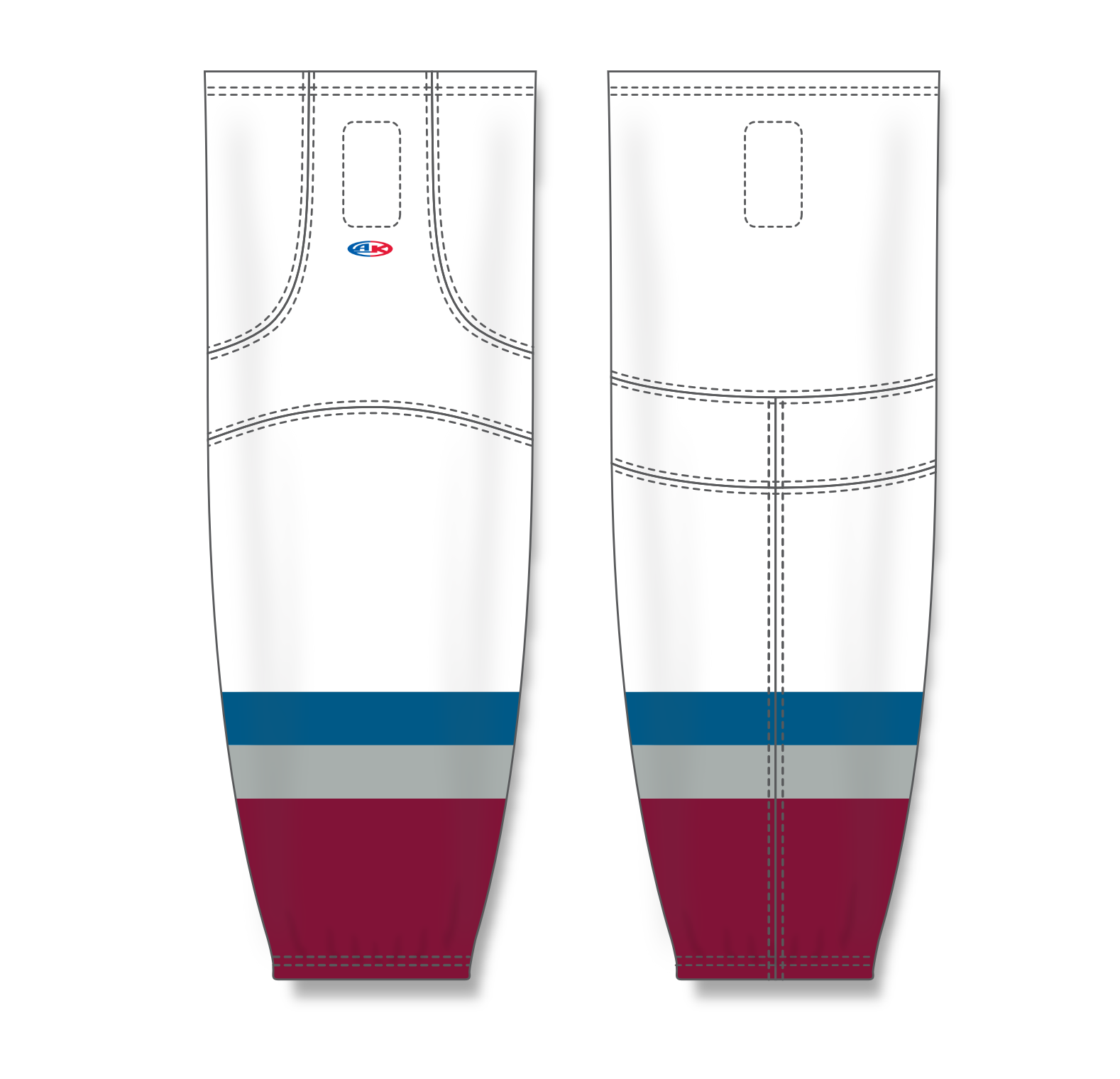 Athletic Knit (AK) HS2100 2011 Colorado Avalanche White Mesh Cut & Sew Ice Hockey Socks - PSH Sports