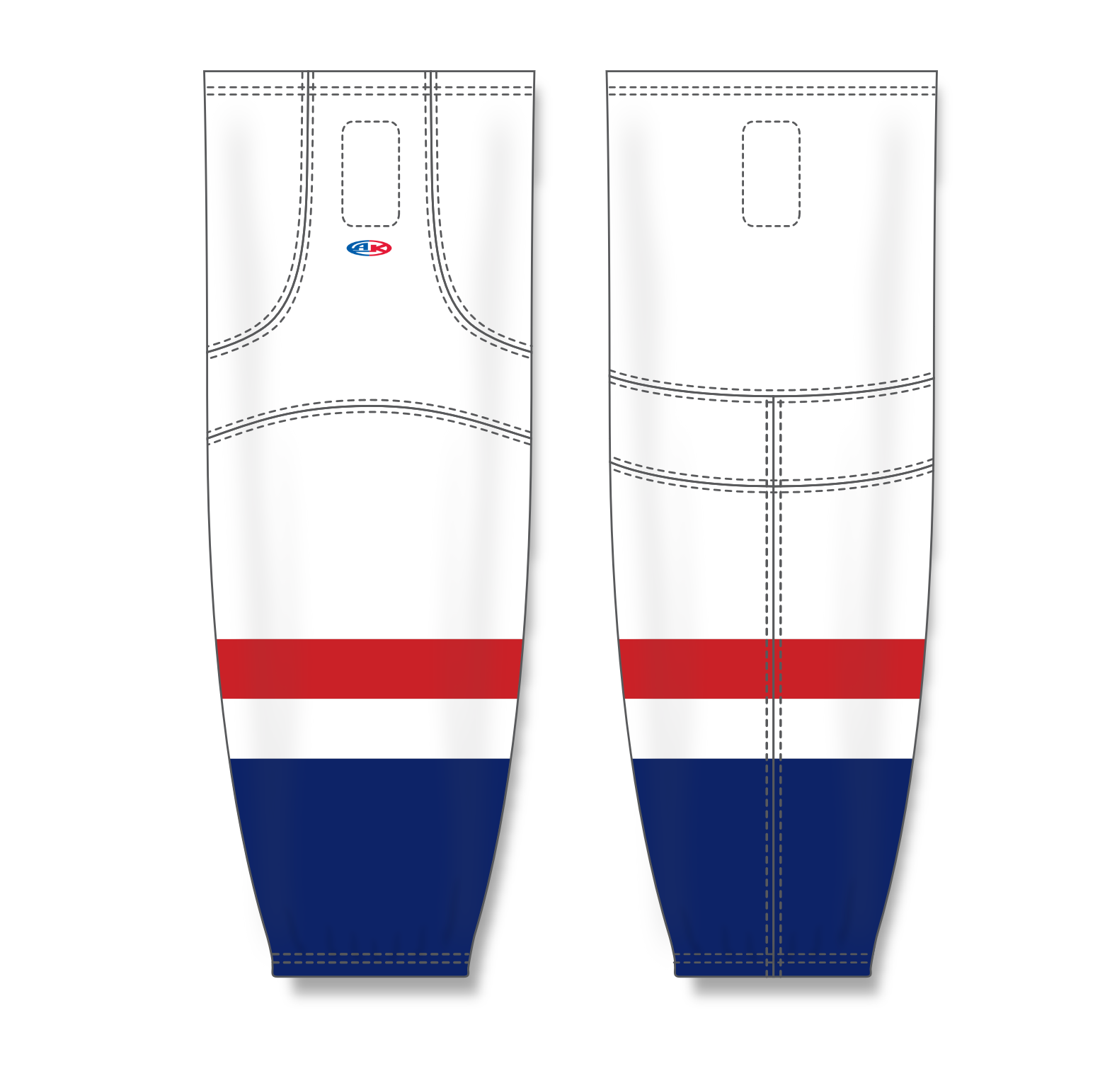 Athletic Knit (AK) HS2100 2013 Washington Capitals White Mesh Cut & Sew Ice Hockey Socks - PSH Sports