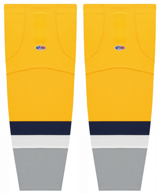 Athletic Knit (AK) HS2100-818 2021 Nashville Predators Reverse Retro Tuscan Gold Mesh Ice Hockey Socks - PSH Sports