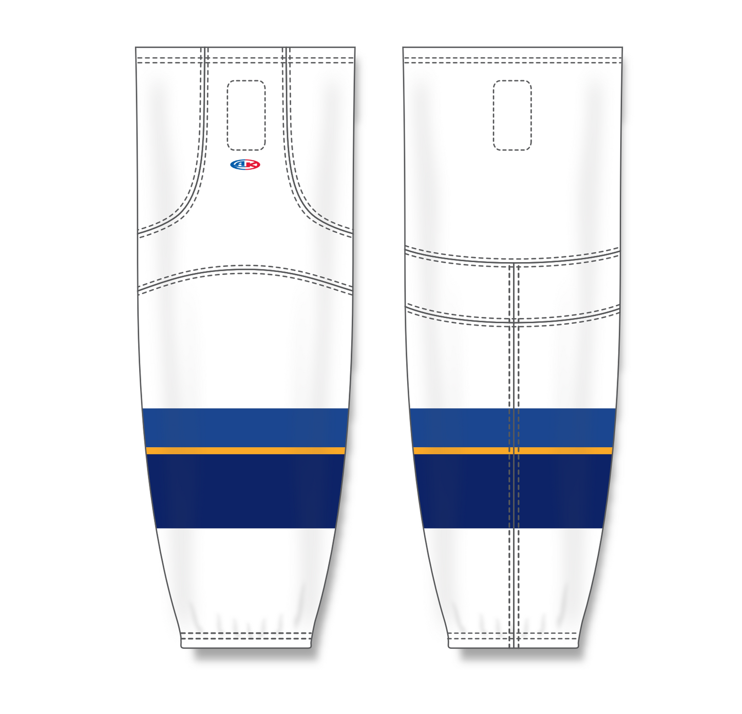 Athletic Knit (AK) HS2100 2011 St. Louis Blues White Mesh Cut & Sew Ice Hockey Socks - PSH Sports
