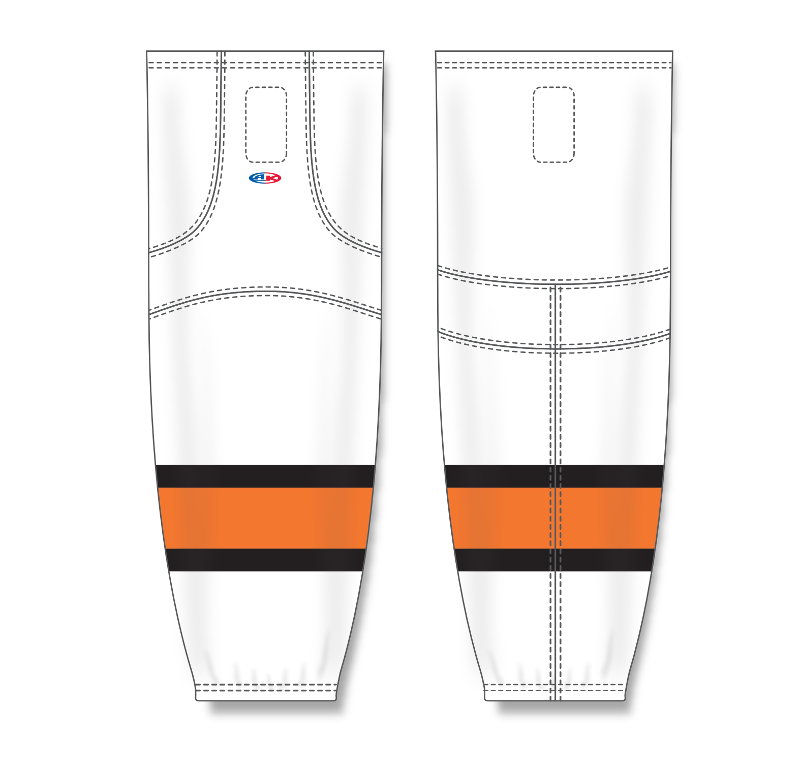 Athletic Knit (AK) HS2100 Philadelphia Flyers White Mesh Cut & Sew Ice Hockey Socks - PSH Sports
