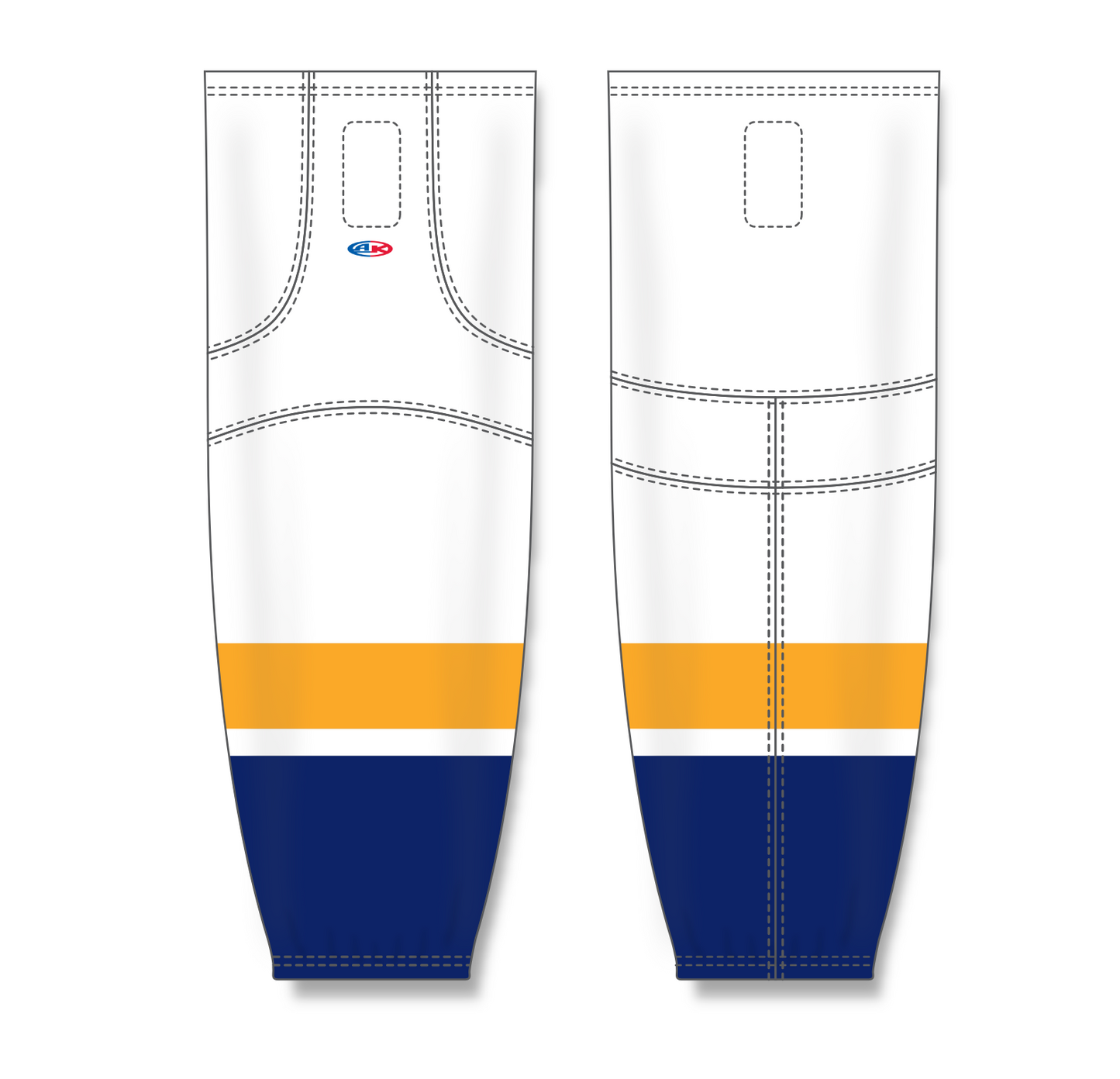 Athletic Knit (AK) HS2100 2013 Nashville Predators White Mesh Cut & Sew Ice Hockey Socks - PSH Sports