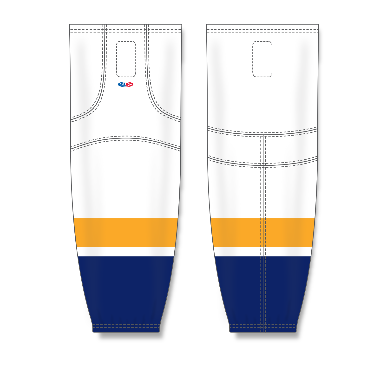Athletic Knit (AK) HS2100 2013 Nashville Predators White Mesh Cut & Sew Ice Hockey Socks - PSH Sports