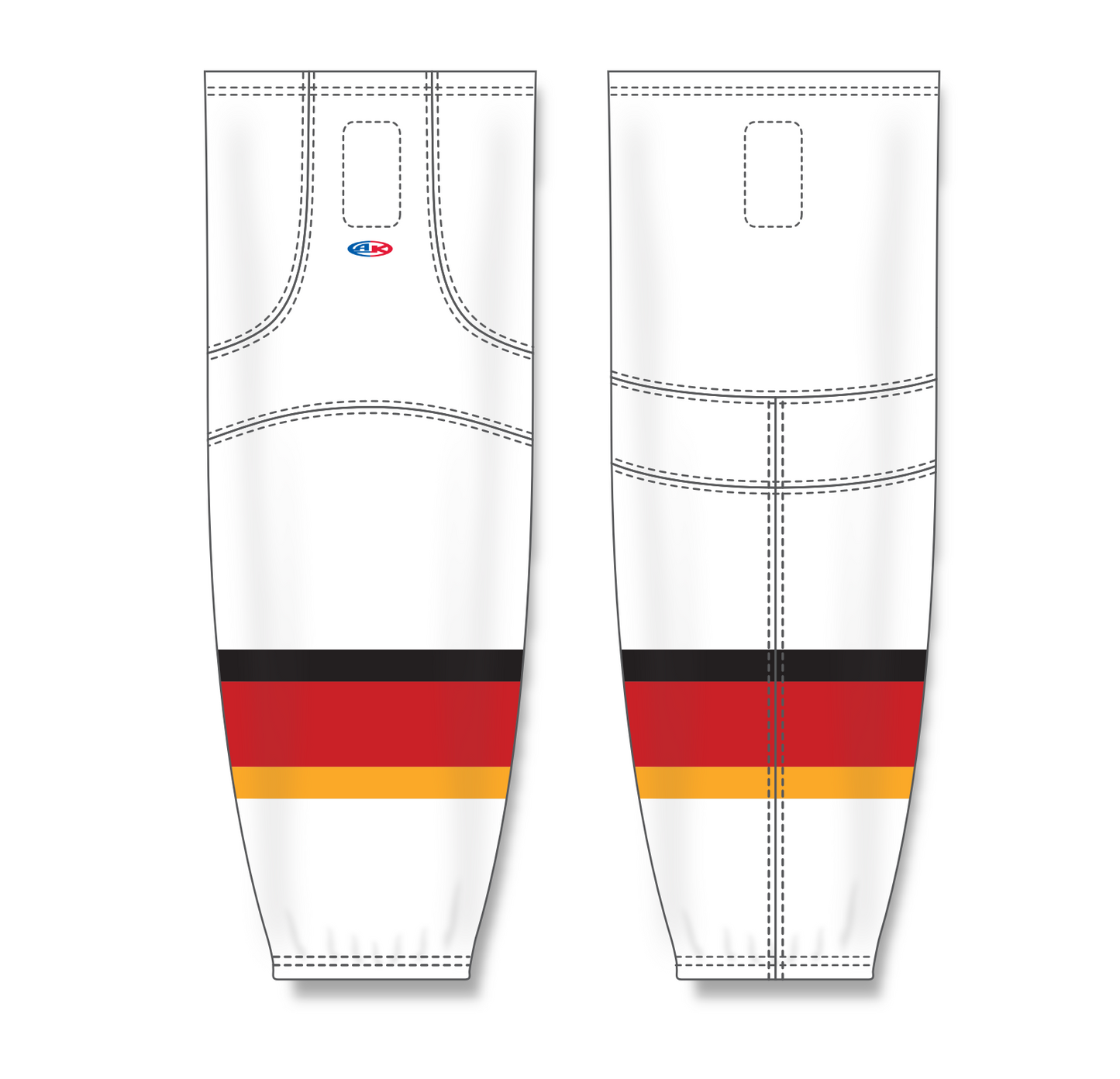 Athletic Knit (AK) HS2100 2013 Calgary Flames White Mesh Cut & Sew Ice Hockey Socks - PSH Sports