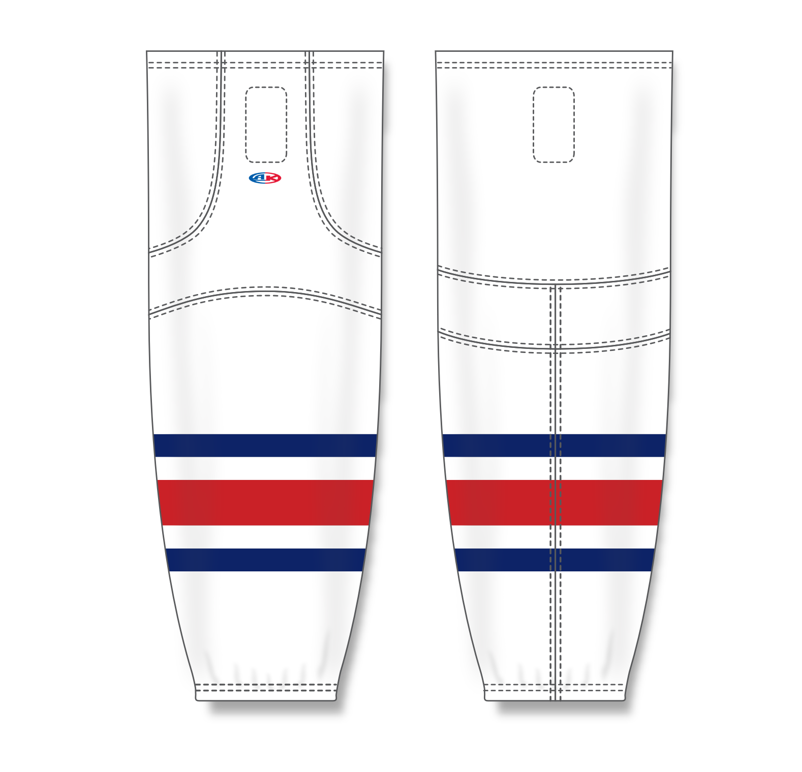 Athletic Knit (AK) HS2100 2010 Columbus Blue Jackets White Mesh Cut & Sew Ice Hockey Socks - PSH Sports