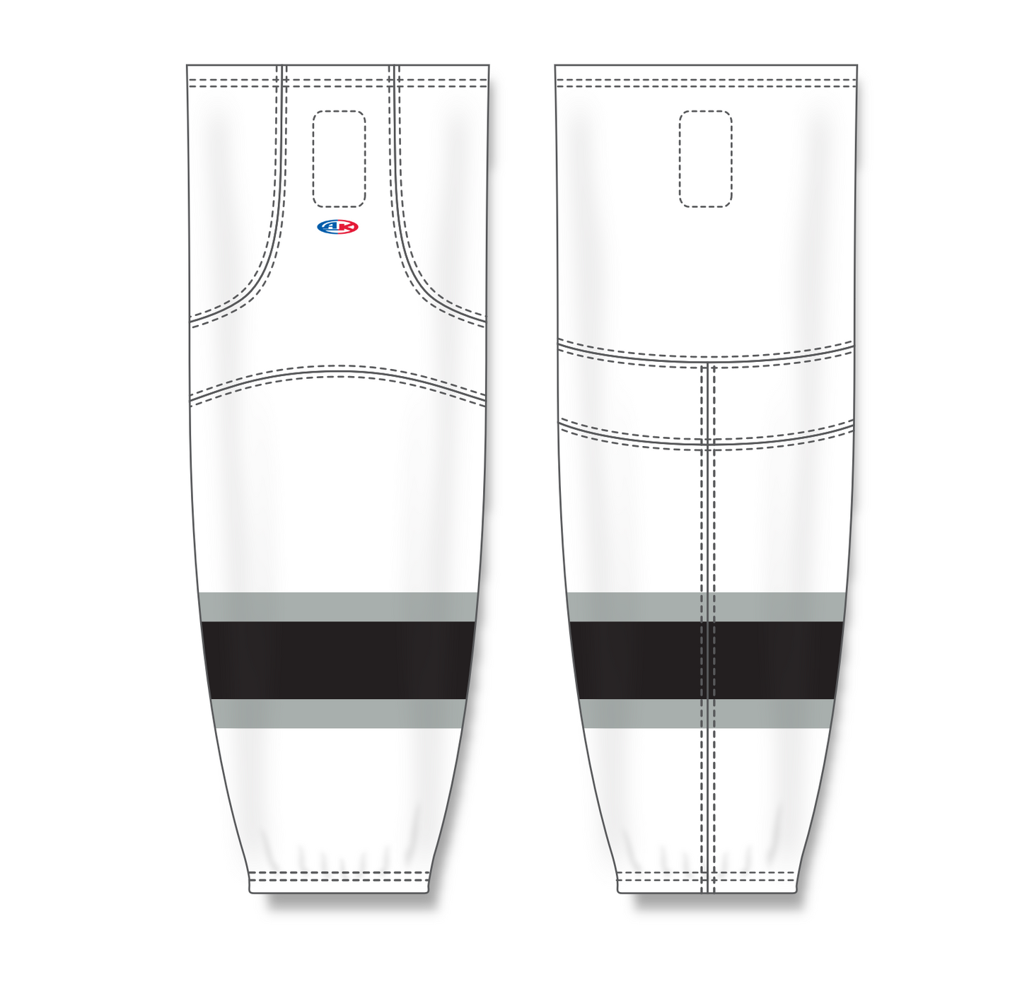 Athletic Knit (AK) HS2100 Old Los Angeles Kings White Mesh Cut & Sew Ice Hockey Socks - PSH Sports
