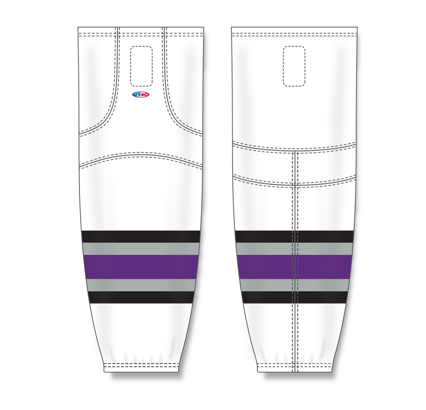 Athletic Knit (AK) HS2100 1998 Los Angeles Kings White Mesh Cut & Sew Ice Hockey Socks - PSH Sports