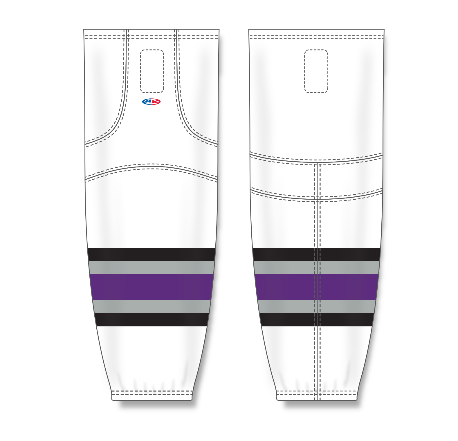 Athletic Knit (AK) HS2100 1998 Los Angeles Kings White Mesh Cut & Sew Ice Hockey Socks - PSH Sports