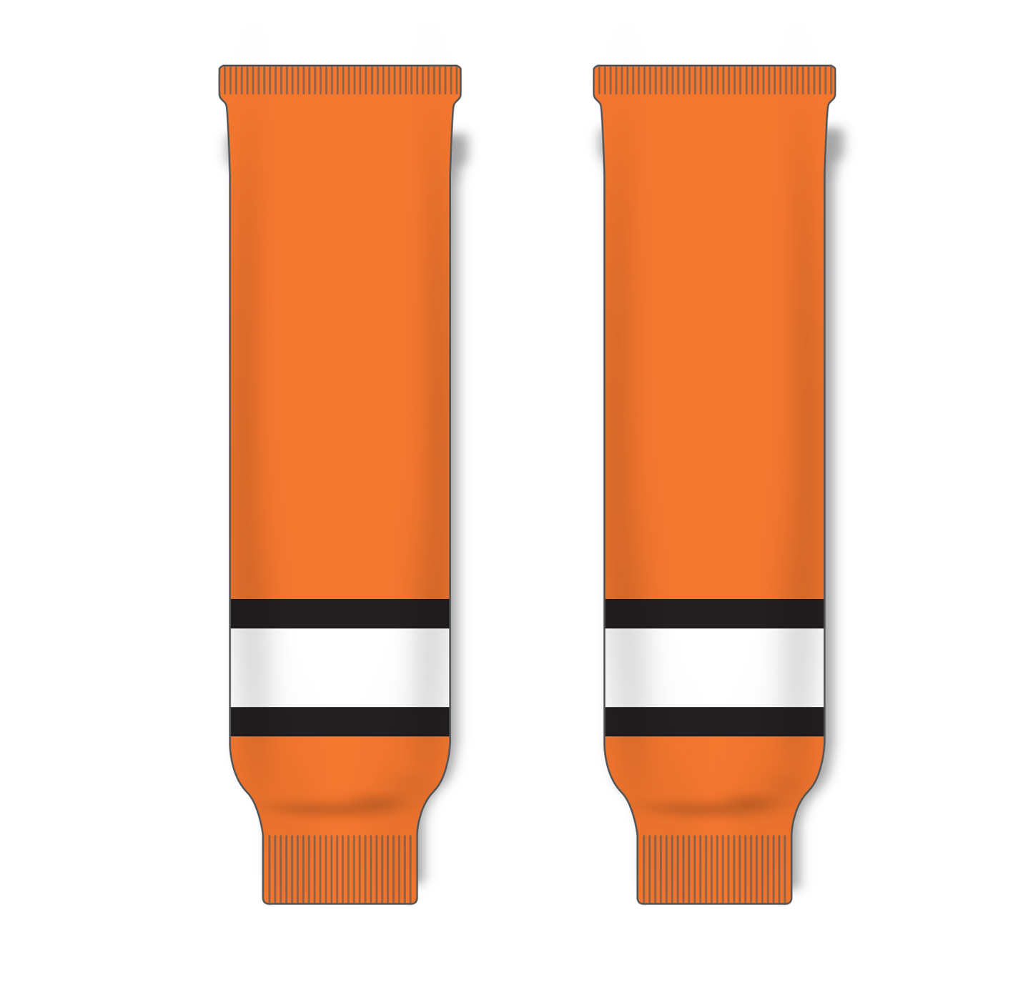 Athletic Knit (AK) HS630 Orange/White/Black Knit Ice Hockey Socks - PSH Sports