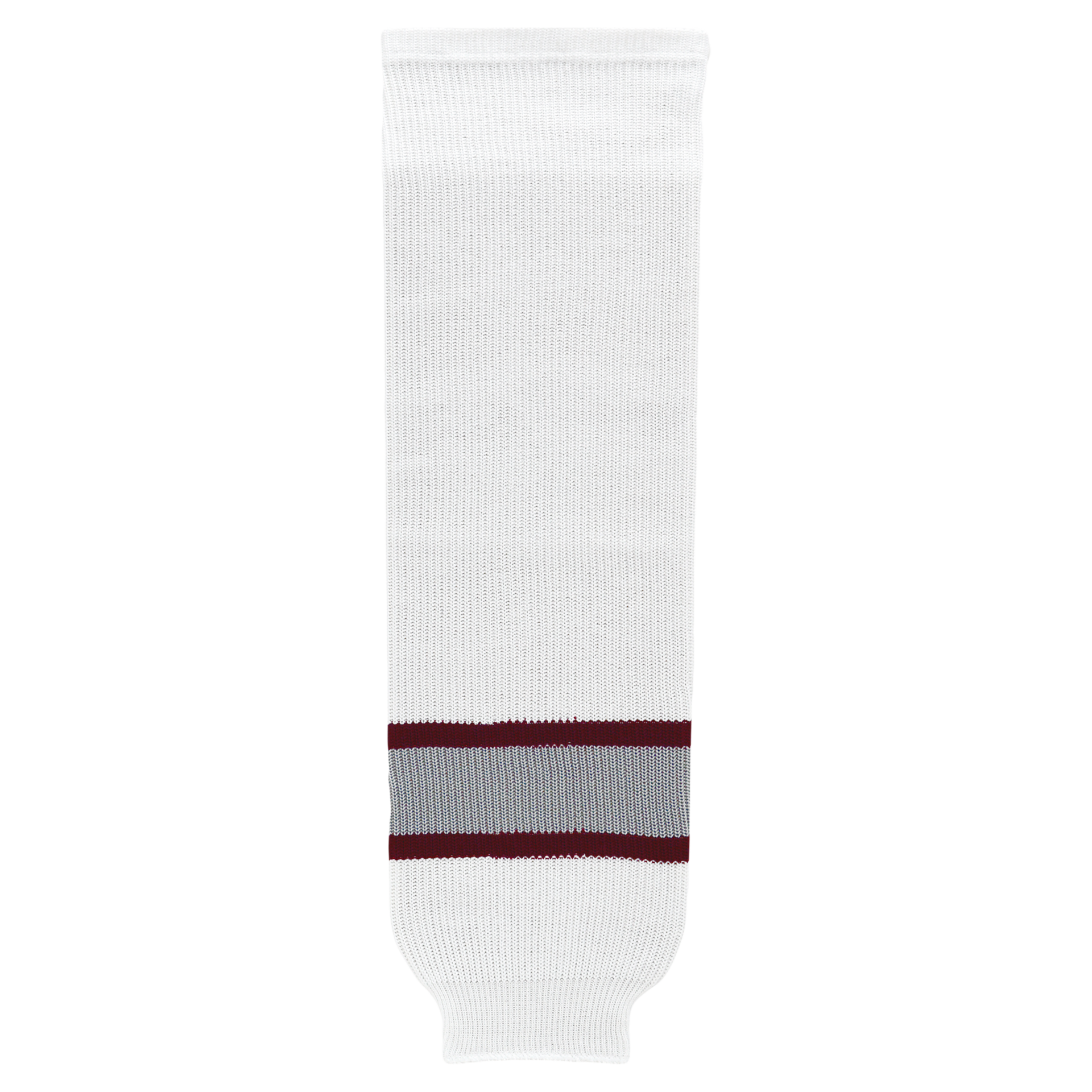 Modelline White/Maroon/Grey Knit Ice Hockey Socks - PSH Sports