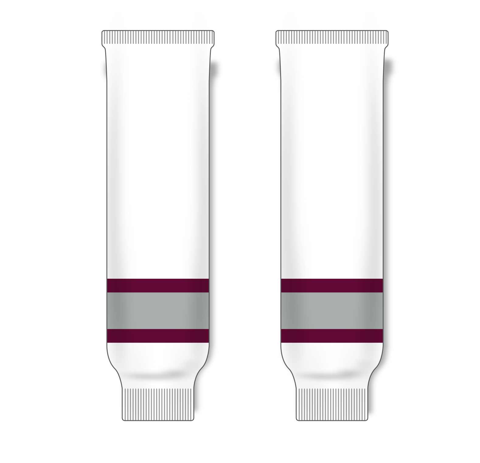 Athletic Knit (AK) HS630 White/Maroon/Grey Knit Ice Hockey Socks - PSH Sports
