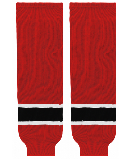 Athletic Knit (AK) HS630-366 New Jersey Devils Red Knit Ice Hockey Socks - PSH Sports