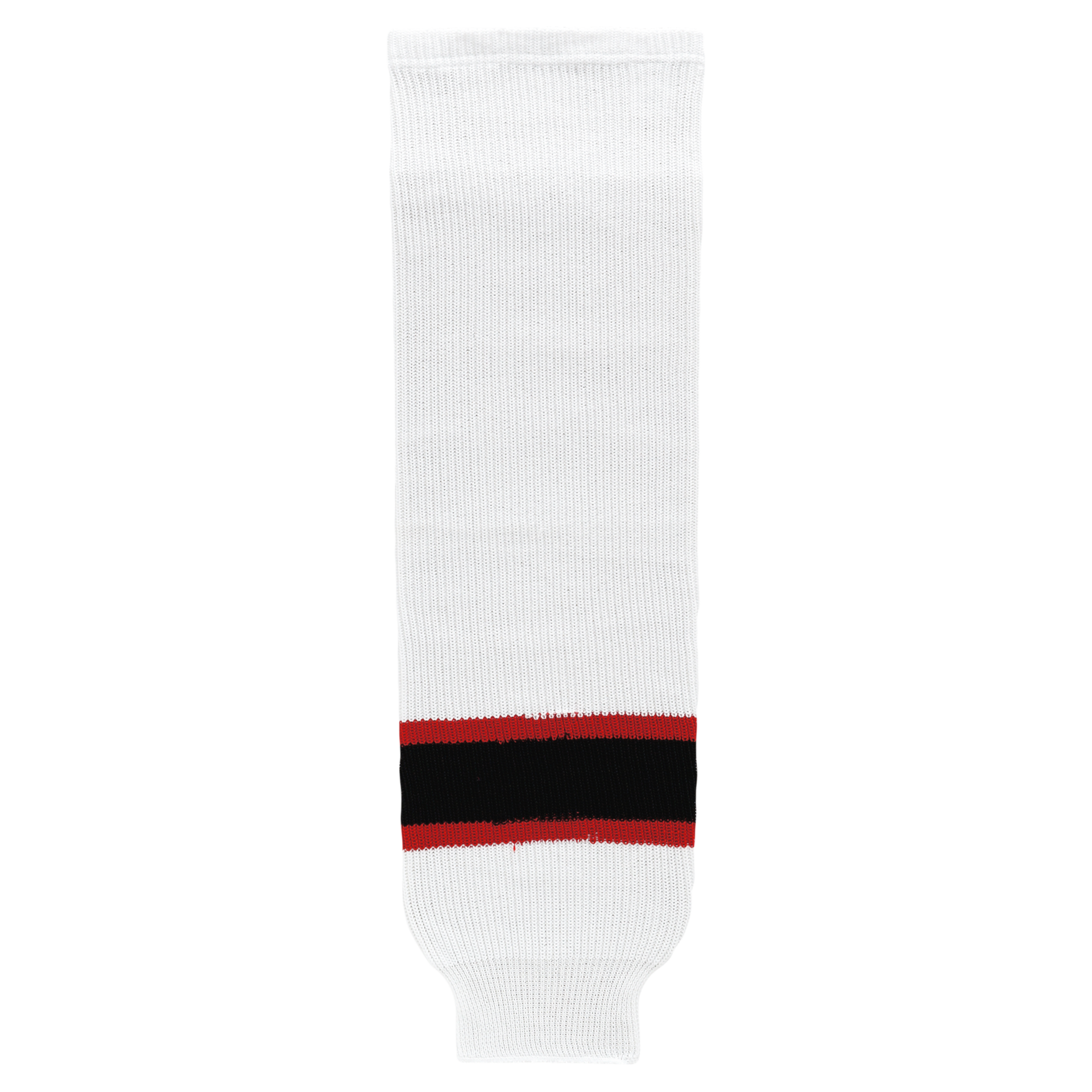 Athletic Knit (AK) HS630-367 New Jersey Devils White Knit Ice Hockey Socks - PSH Sports