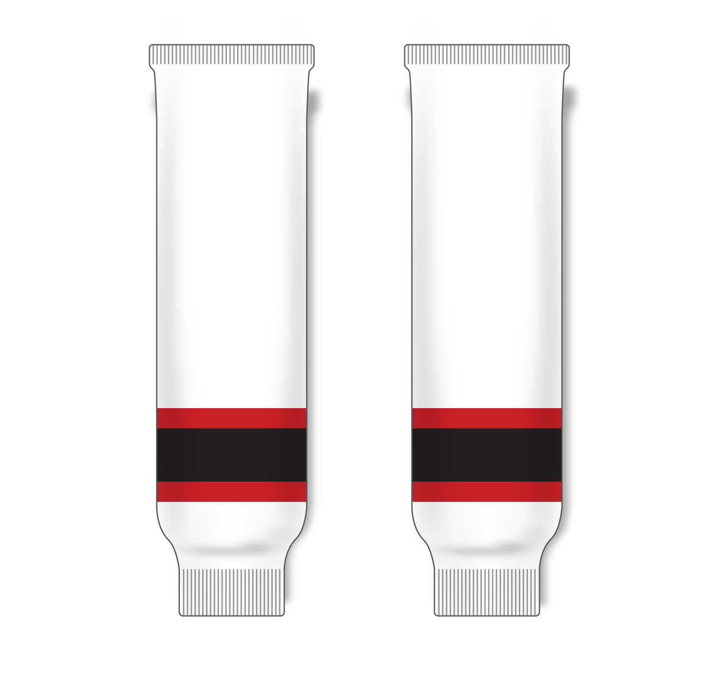 Athletic Knit (AK) HS630 New Jersey Devils White Knit Ice Hockey Socks - PSH Sports