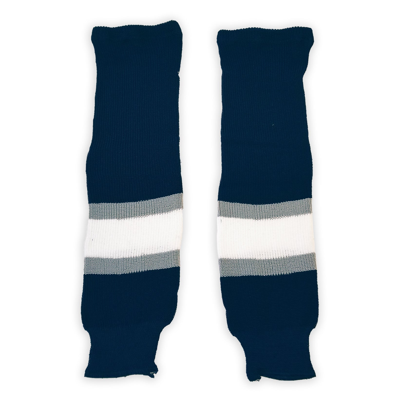 Athletic Knit (AK) HS630-370 2002 Edmonton Oilers Third Navy Knit Ice Hockey Socks - PSH Sports