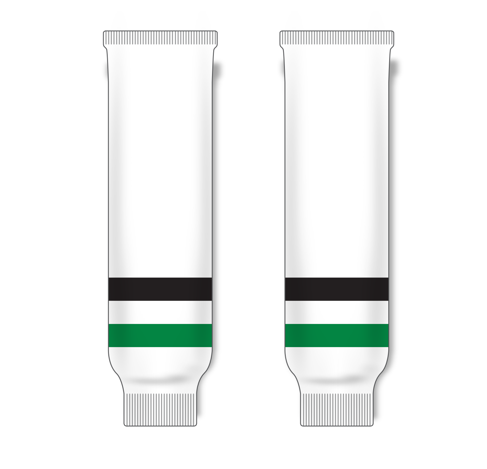 Athletic Knit (AK) HS630 2013 Dallas Stars White Knit Ice Hockey Socks - PSH Sports