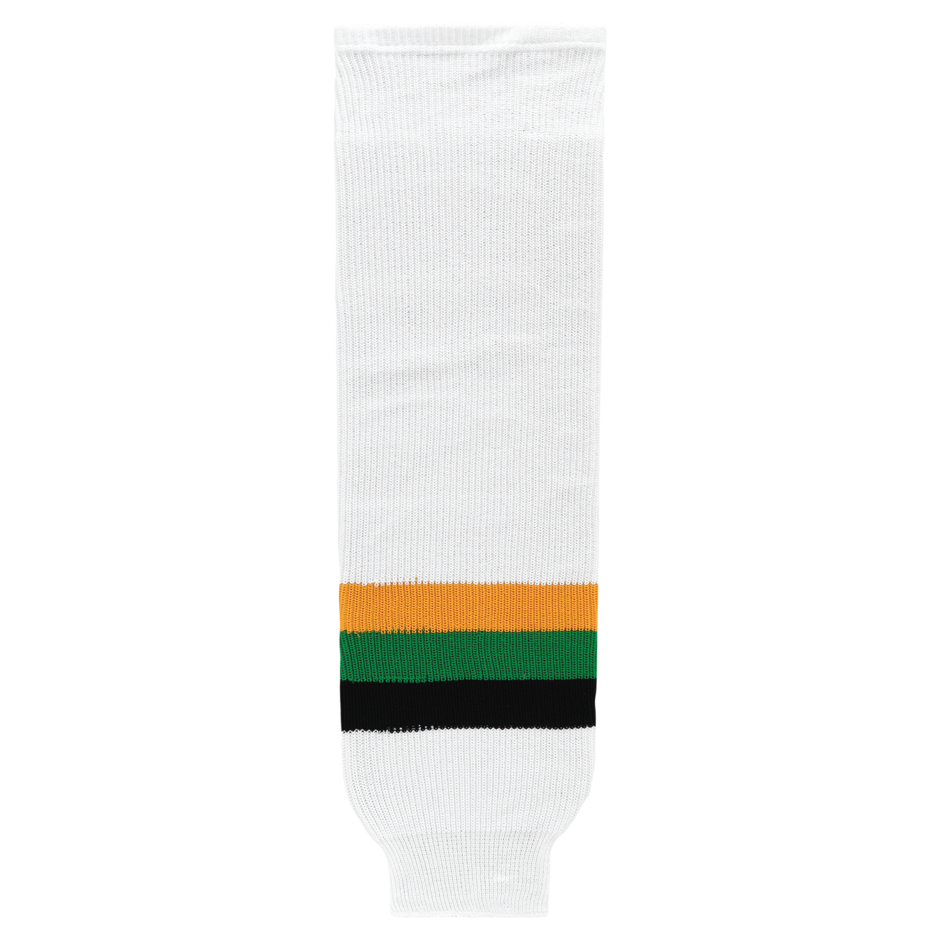 Athletic Knit (AK) HS630-407 Minnesota North Stars White with Black Stripe Knit Ice Hockey Socks - PSH Sports