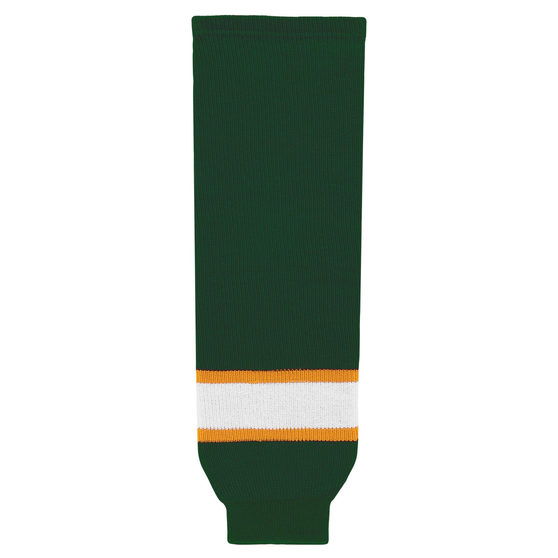 Athletic Knit (AK) HS630-439 Dark Green/Gold/White Knit Ice Hockey Socks - PSH Sports