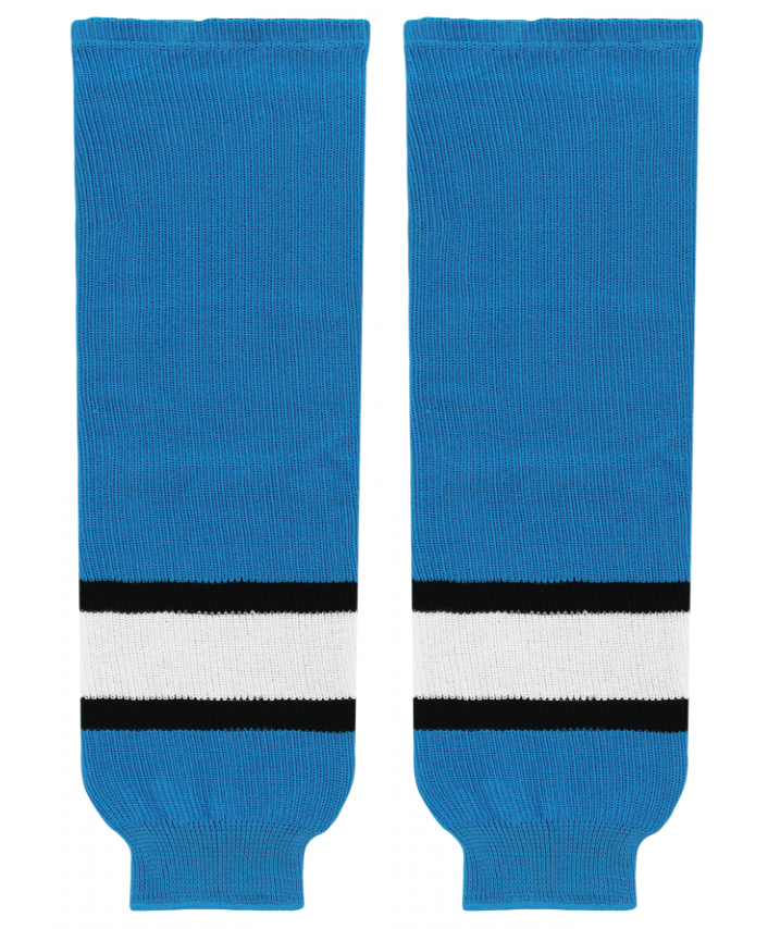 Athletic Knit (AK) HS630-444 Pro Blue/Black/White Knit Ice Hockey Socks - PSH Sports