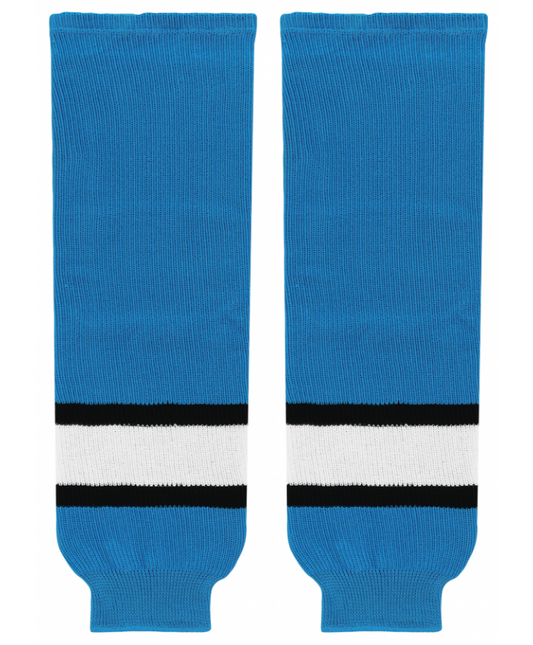 Athletic Knit (AK) HS630-444 Pro Blue/Black/White Knit Ice Hockey Socks - PSH Sports