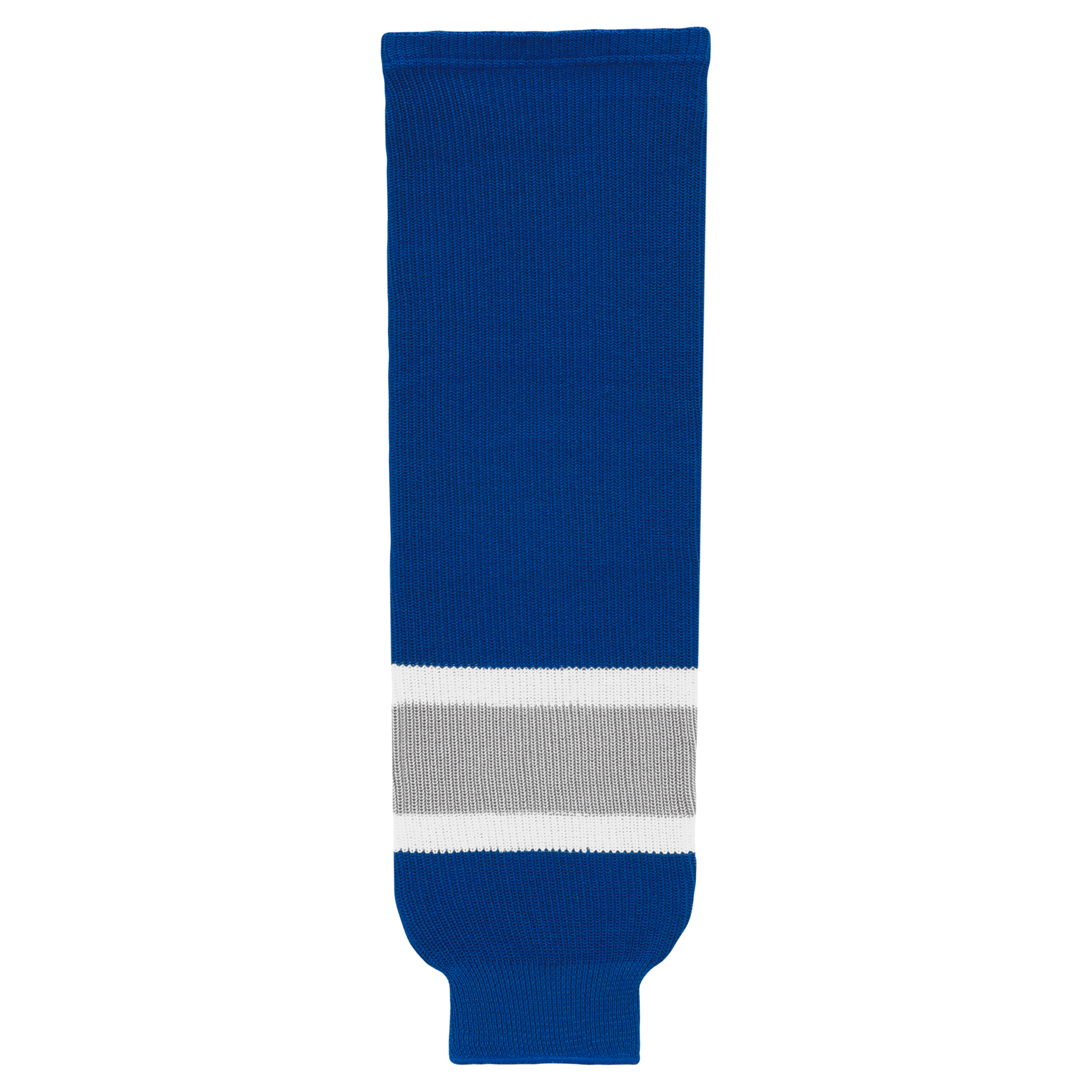 Athletic Knit (AK) HS630-446 Royal Blue/Grey/White Knit Ice Hockey Socks - PSH Sports