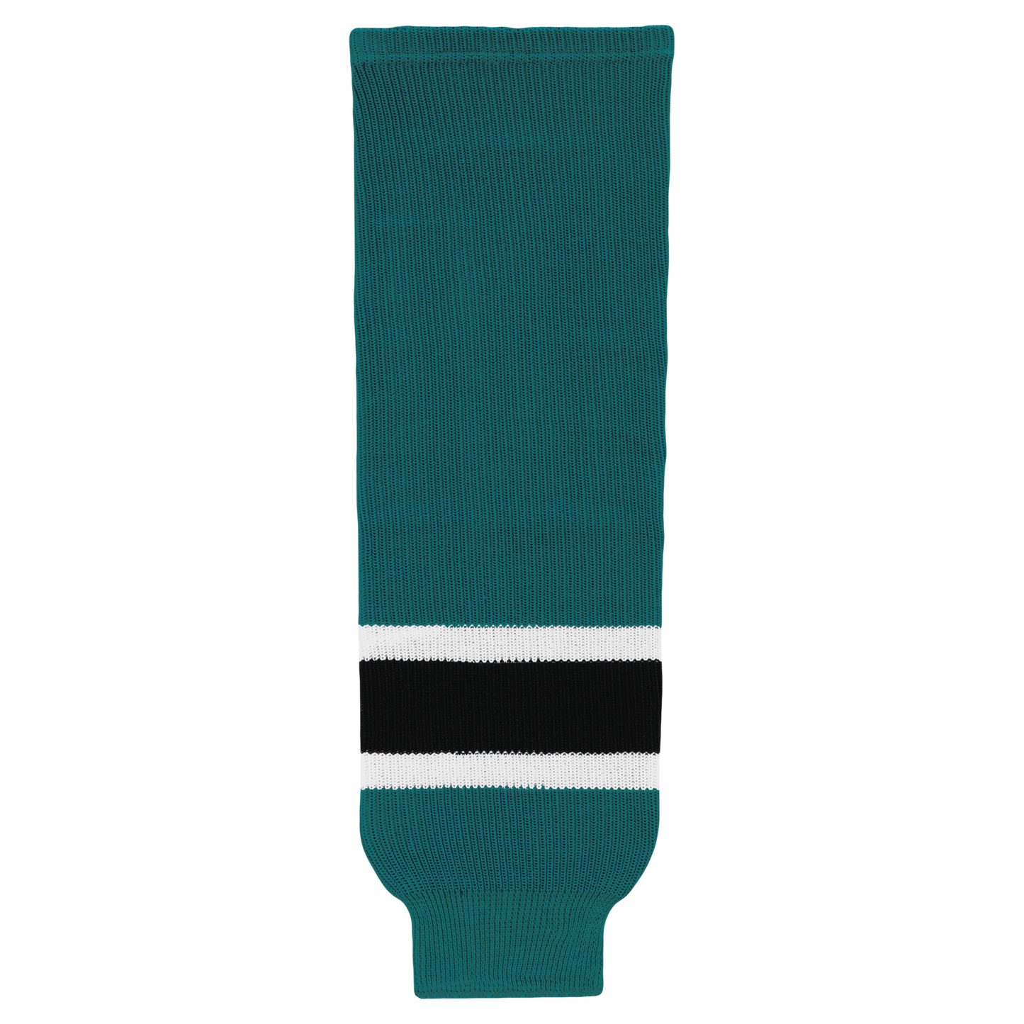 Athletic Knit (AK) HS630-457 Pacific Teal/White/Black Knit Ice Hockey Socks - PSH Sports
