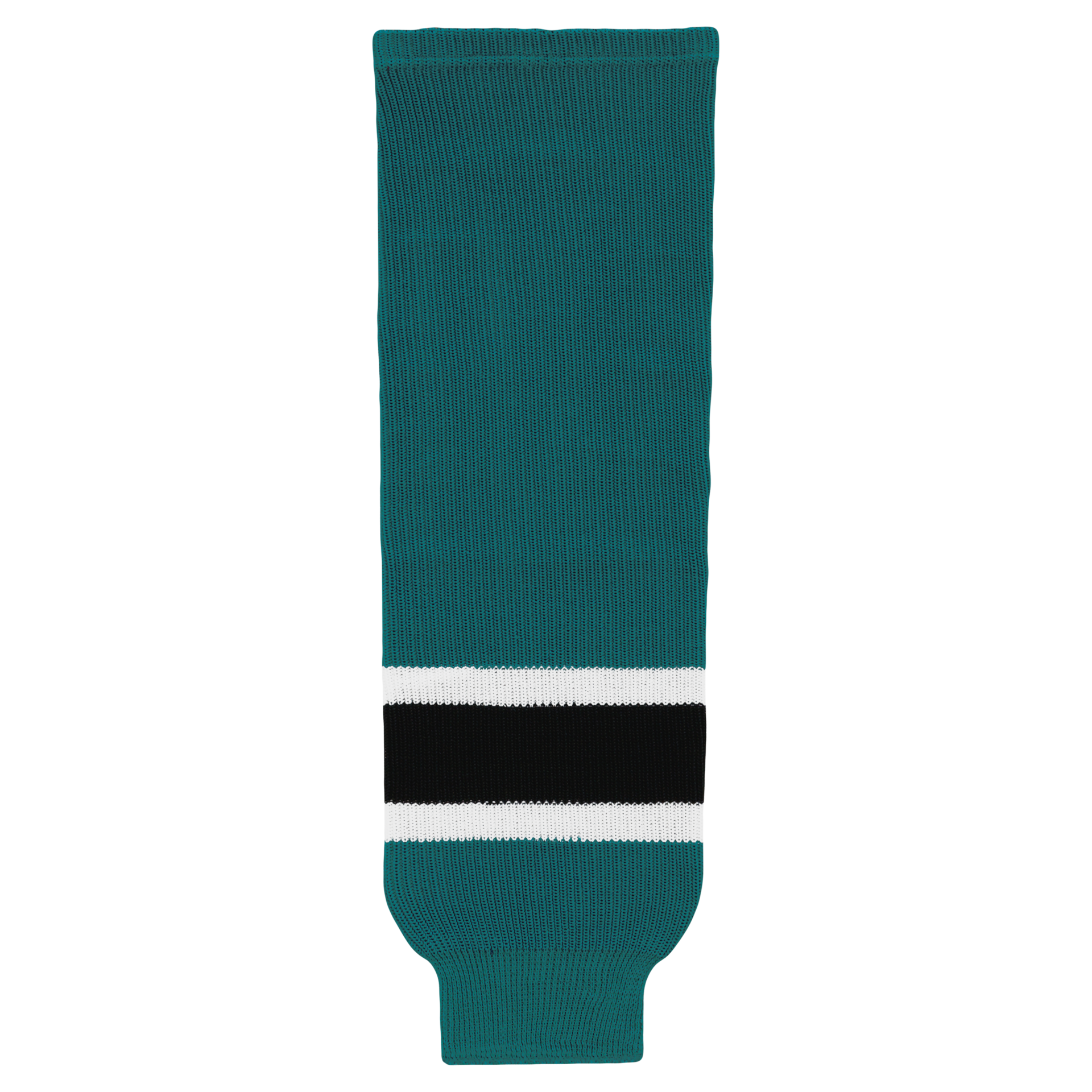 Athletic Knit (AK) HS630-457 Pacific Teal/White/Black Knit Ice Hockey Socks - PSH Sports