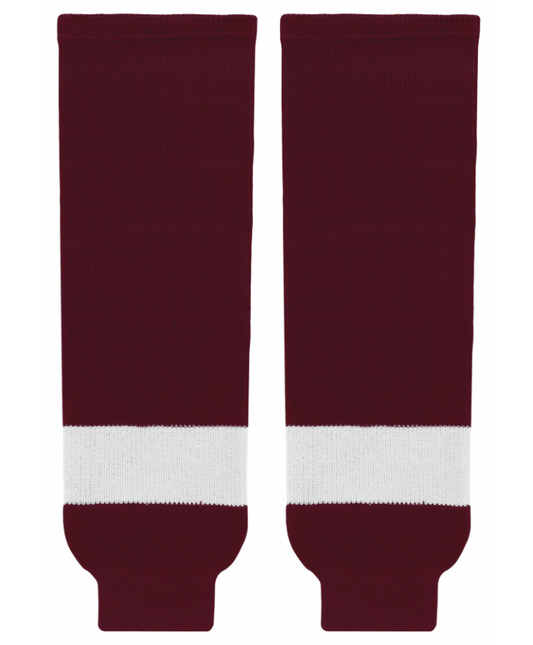 Athletic Knit (AK) HS630-480 Peterborough Petes Maroon Knit Ice Hockey Socks - PSH Sports
