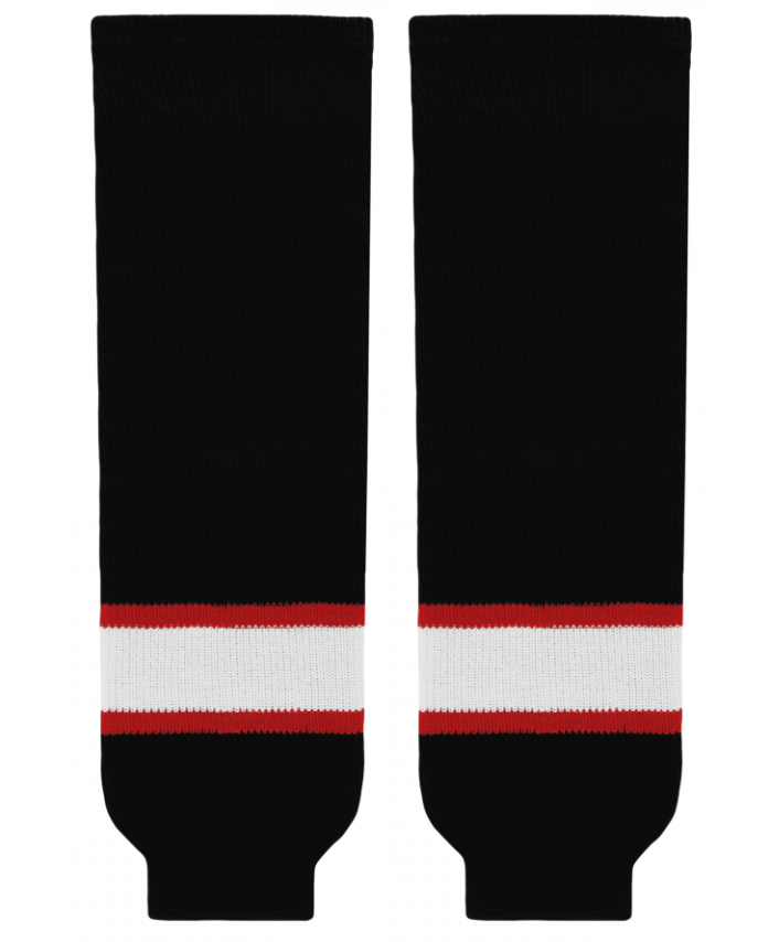 Athletic Knit (AK) HS630-536 Ottawa Senators Black with White Stripe Knit Ice Hockey Socks - PSH Sports