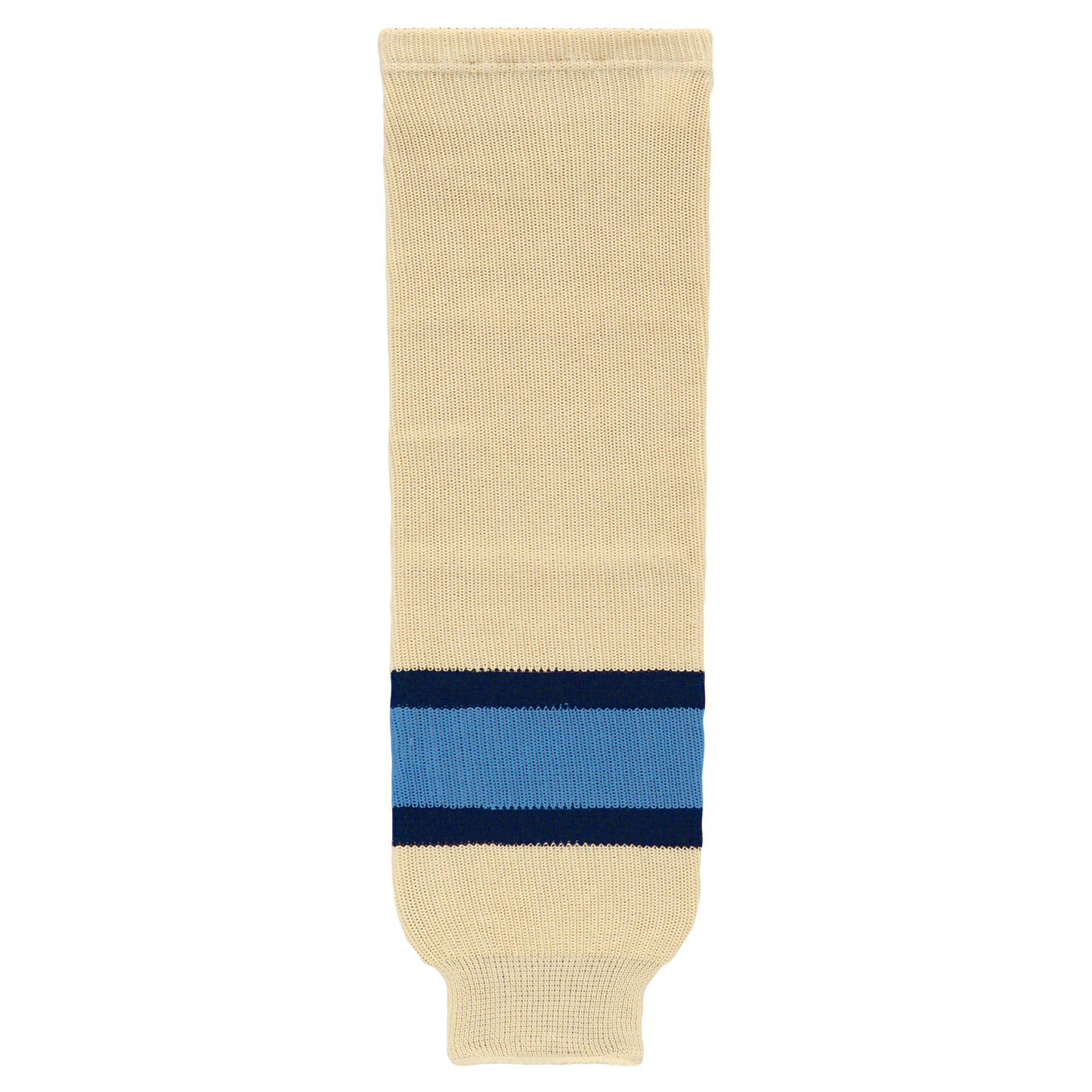 Athletic Knit (AK) HS630-545 Sand/Navy/Sky Blue Knit Ice Hockey Socks - PSH Sports