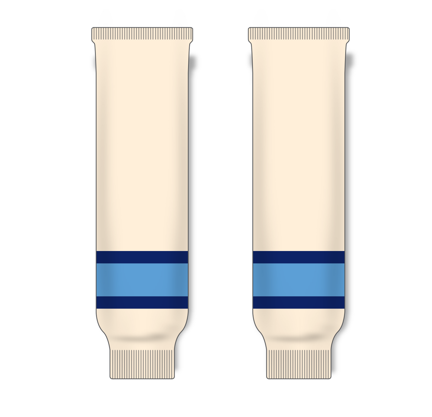 Athletic Knit (AK) HS630 Sand/Navy/Sky Blue Ice Hockey Socks - PSH Sports