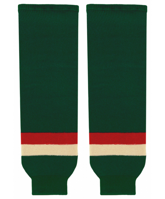 Athletic Knit (AK) HS630-588 2016 Minnesota Wild Stadium Series Dark Green Knit Ice Hockey Socks - PSH Sports