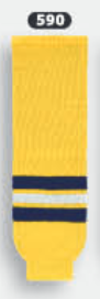 Athletic Knit (AK) HS630-590 2011 University of Michigan Wolverines Maize Knit Ice Hockey Socks - PSH Sports