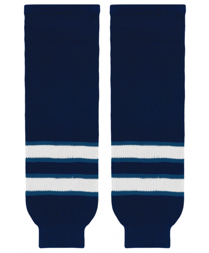 Athletic Knit (AK) HS630-595 2011 Winnipeg Jets Navy Knit Ice Hockey Socks - PSH Sports