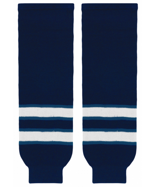 Athletic Knit (AK) HS630-595 2011 Winnipeg Jets Navy Knit Ice Hockey Socks - PSH Sports