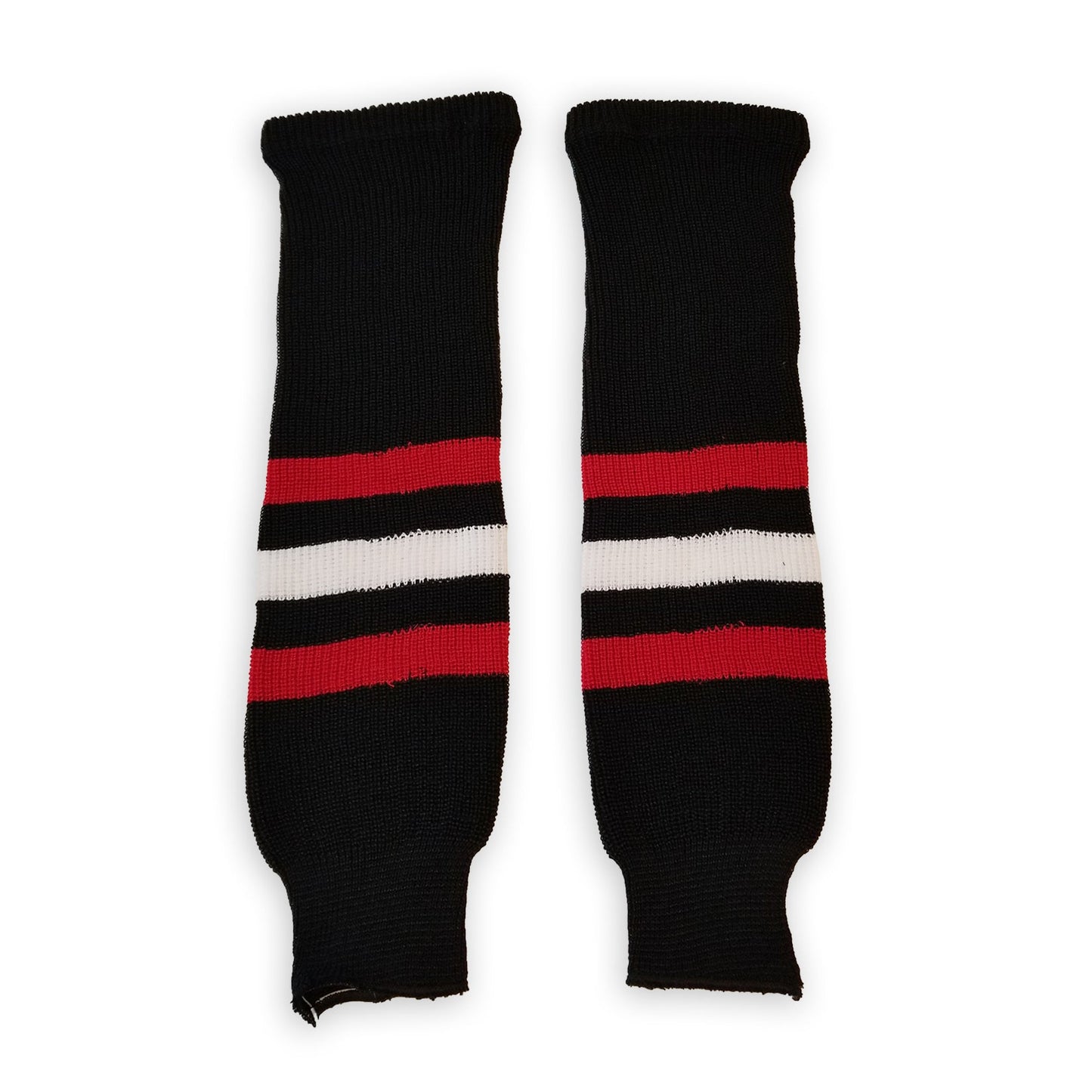 Athletic Knit (AK) HS630-614 New Chicago Blackhawks Third Black Knit Ice Hockey Socks - PSH Sports