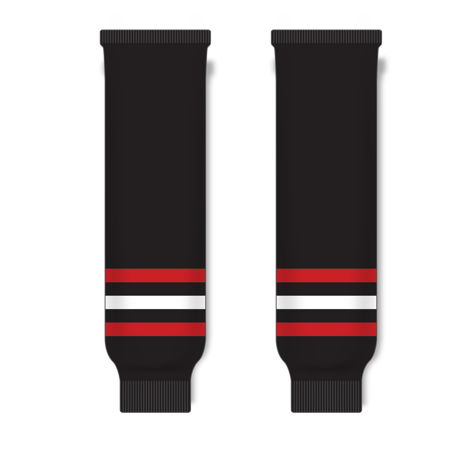 Athletic Knit (AK) HS630 New Chicago Blackhawks Third Black Ice Hockey Socks - PSH Sports