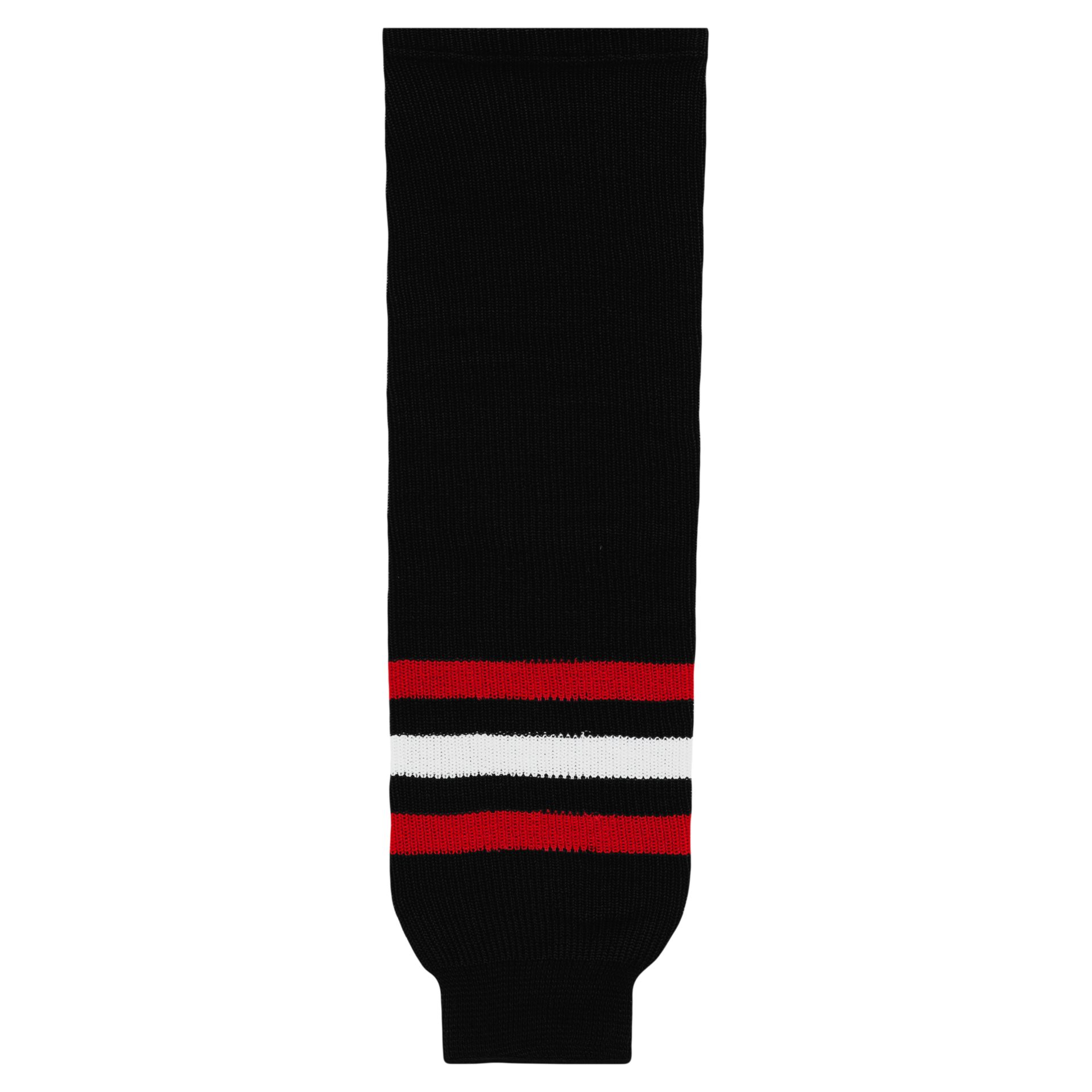 Athletic Knit (AK) HS630-614 New Chicago Blackhawks Third Black Knit Ice Hockey Socks - PSH Sports