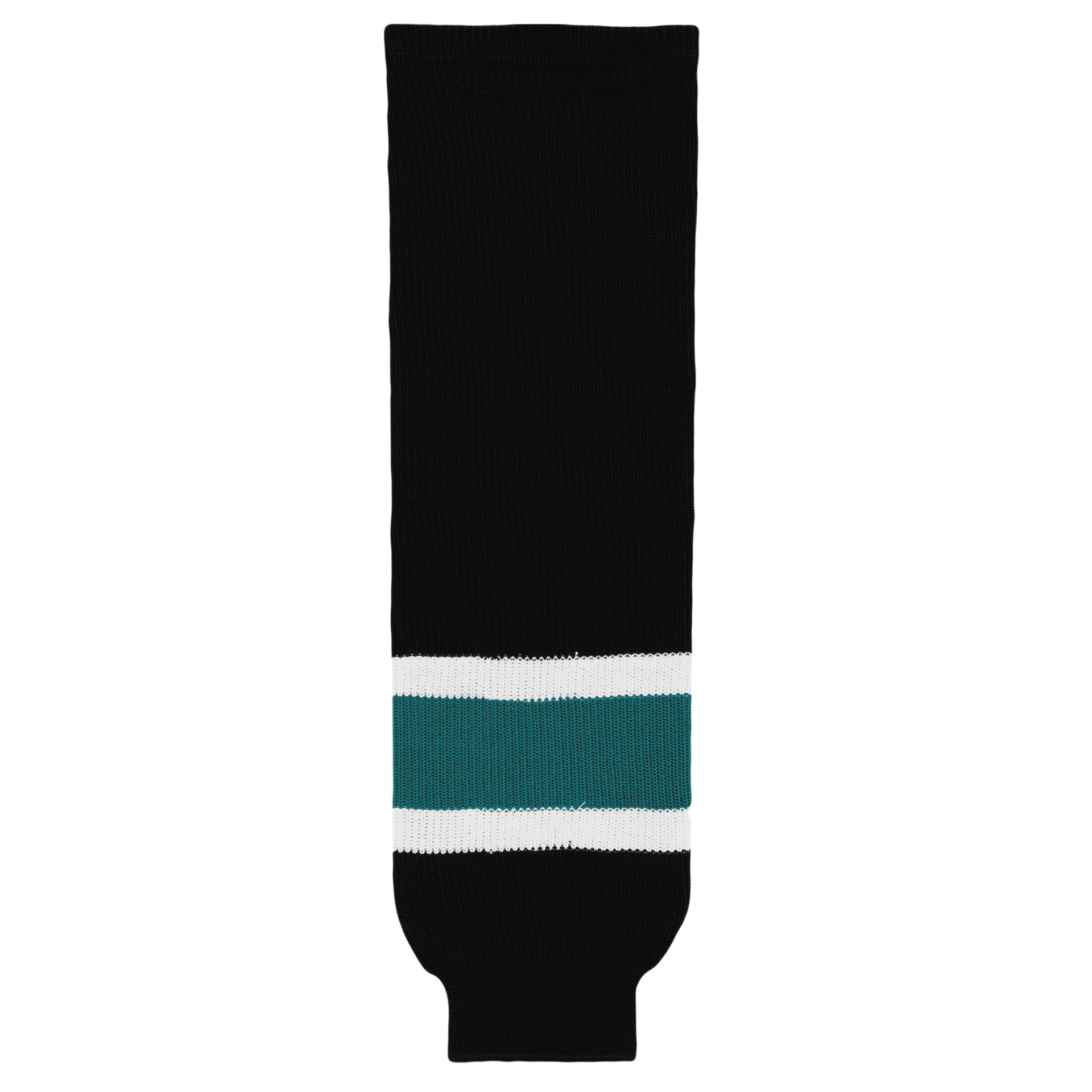 Athletic Knit (AK) HS630-634 2008 San Jose Sharks Third Black Knit Ice Hockey Socks - PSH Sports