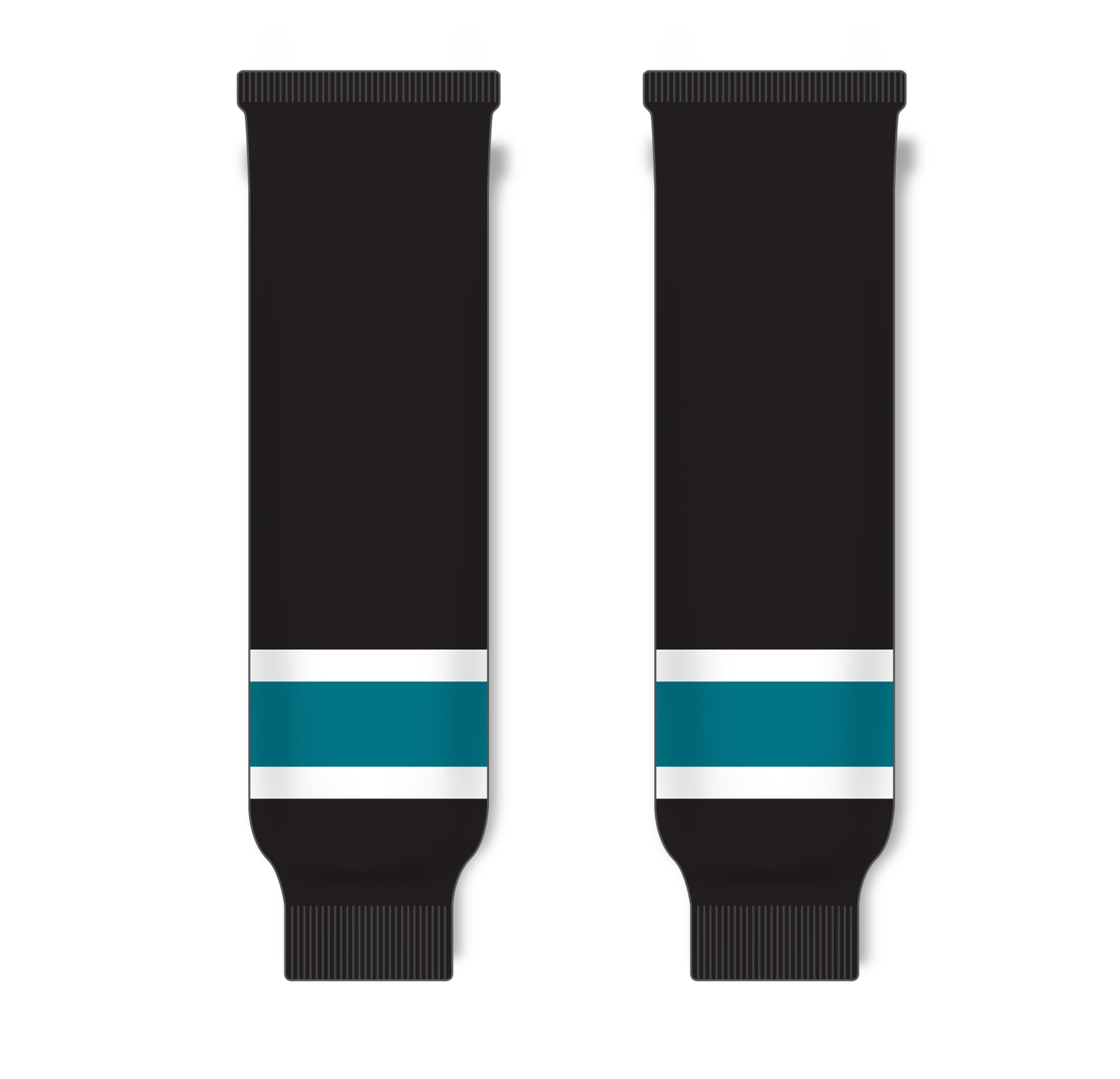 Athletic Knit (AK) HS630 2008 San Jose Sharks Third Black Ice Hockey Socks - PSH Sports