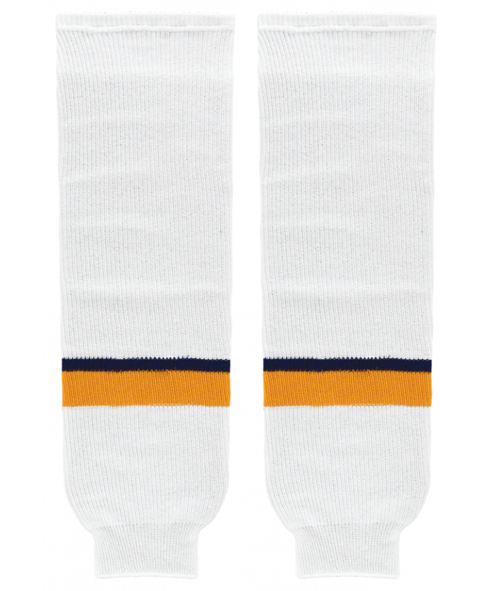 Athletic Knit (AK) HS630-676 2017 Nashville Predators White Knit Ice Hockey Socks - PSH Sports